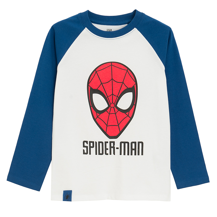 Spiderman blue and white long sleeve blouses- 2 pack
