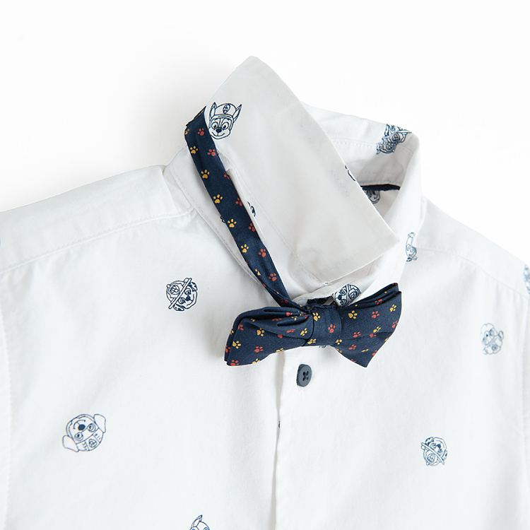Paw Patrol short sleeve button down shirt with bow tie- 2 pieces