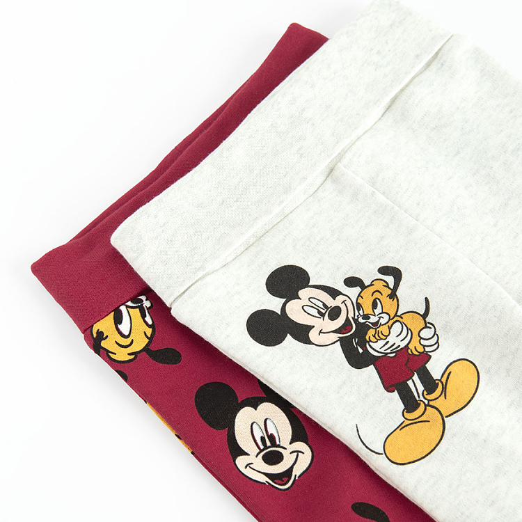 Παντελόνι 2 τμχ γκρι και κόκκινο με στάμπα MICKEY MOUSE DISNEY