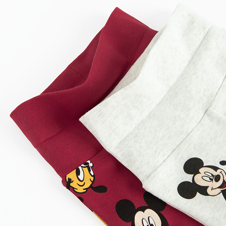 Παντελόνι 2 τμχ γκρι και κόκκινο με στάμπα MICKEY MOUSE DISNEY