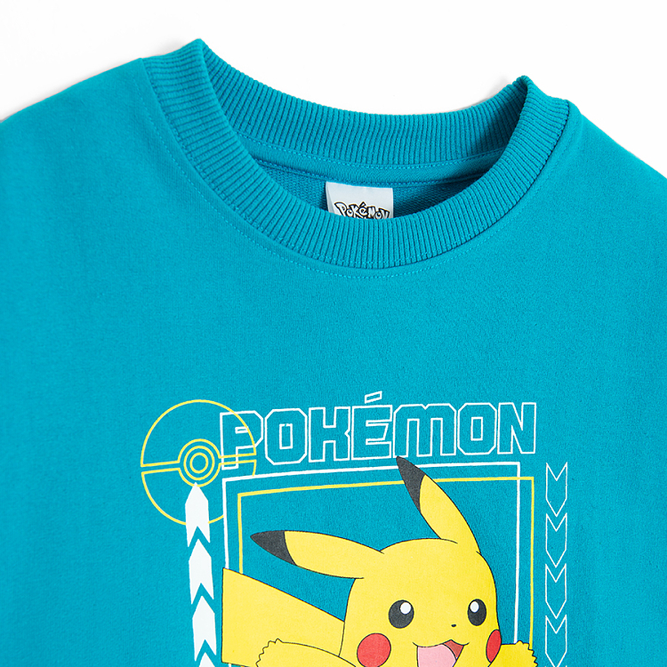 PIKACHU dark green sweatshirt