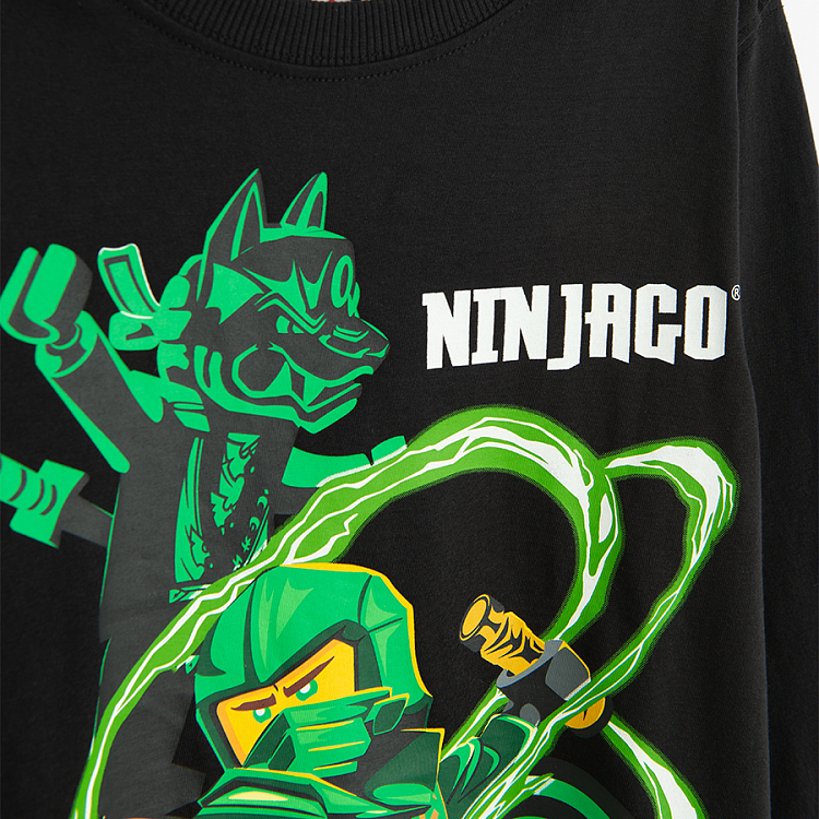 Μπλούζα μακρυμάνικη μαύρη με στάμπα NINJAGO