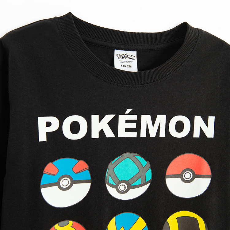 Μπλούζα μακρυμάνικη μαύρη με στάμπα POKEMON