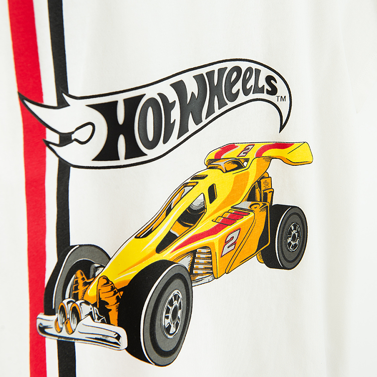Μπλούζα λευκή κοντομάνικη Hot Wheels