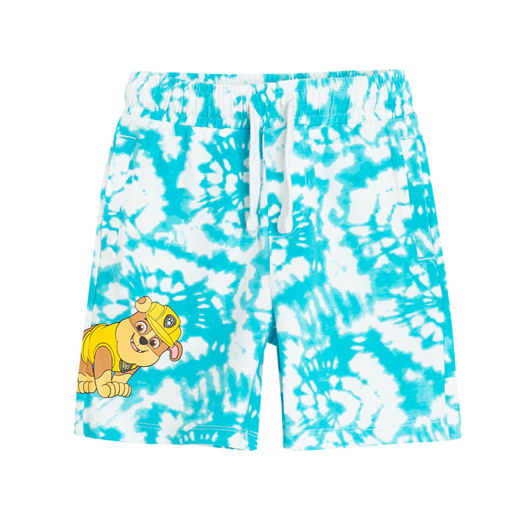 Βερμούδα 2 τμχ με εφέ tie dye και μονόχρωμη γαλάζια PAW PATROL