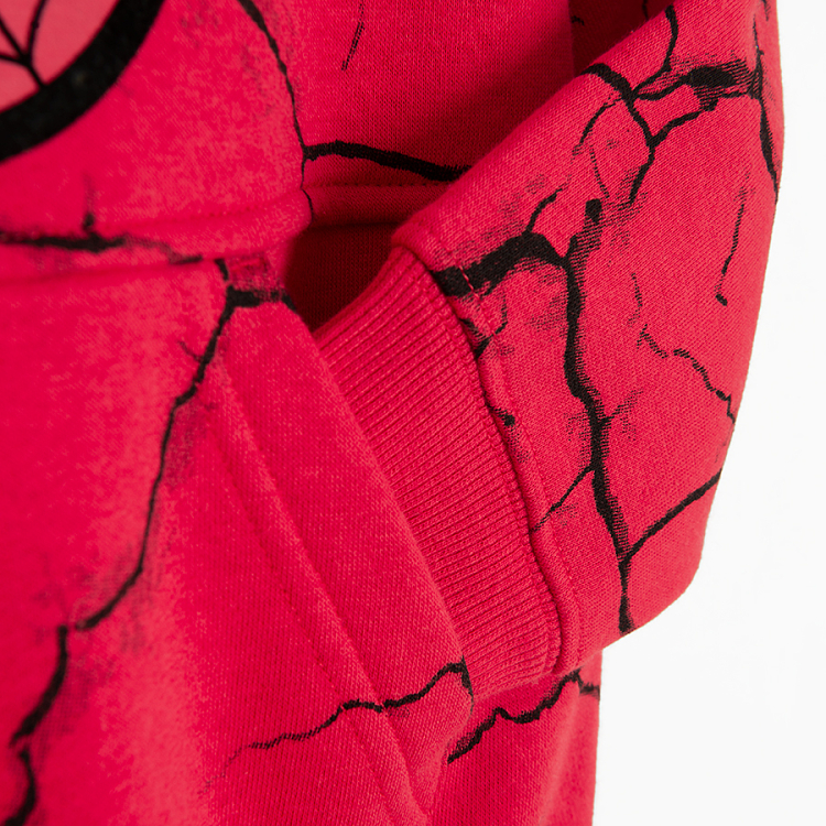 Φούτερ κόκκινο με τσέπη και στάμπα SPIDERMAN