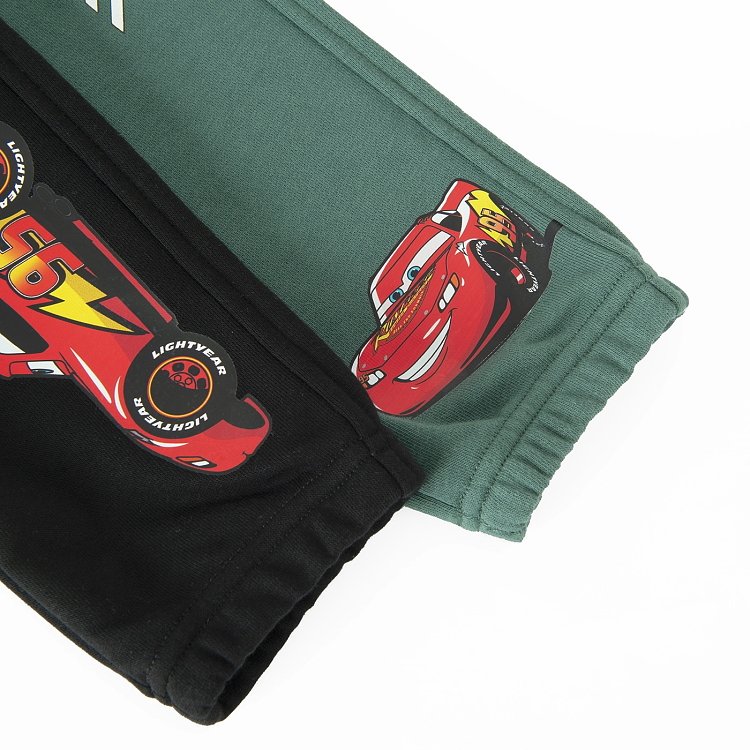 Φόρμα 2 τμχ. μαύρη και πράσινη με στάμπα CARS LIGHTNING MCQUEEN