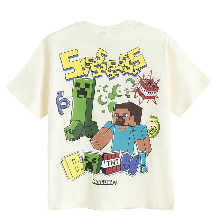 Μπλούζα κοντομάνικη λευκή με στάμπα MINECRAFT