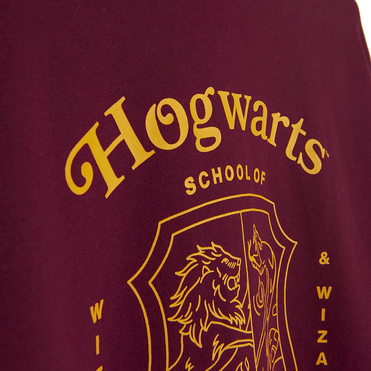 Ζακέτα φούτερ λευκό και μπορντό με στάμπα HOGWARTS HARRY POTTER