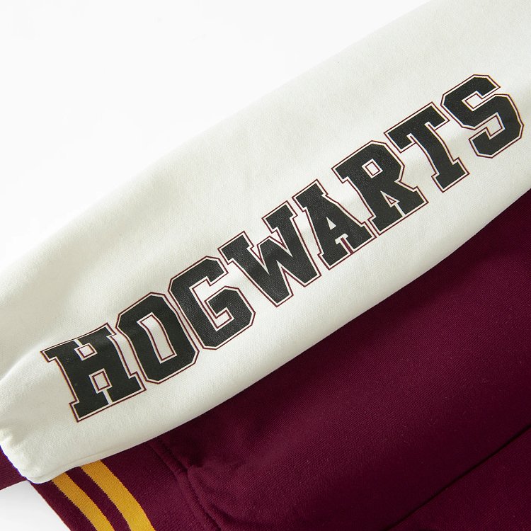 Ζακέτα φούτερ λευκό και μπορντό με στάμπα HOGWARTS HARRY POTTER