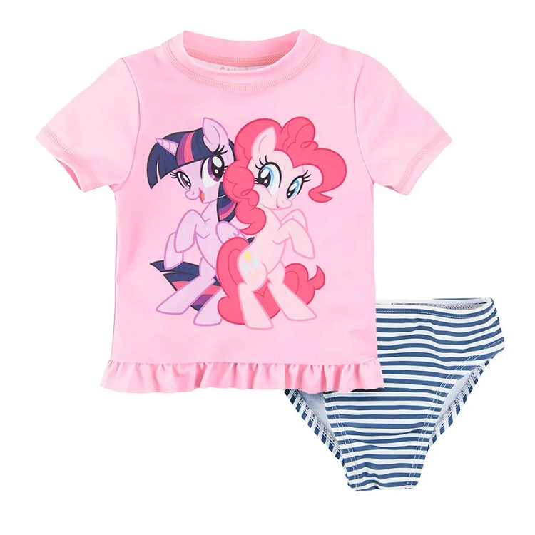 Little Pony short sleeve blouse and brief swimming suit 2-pcs