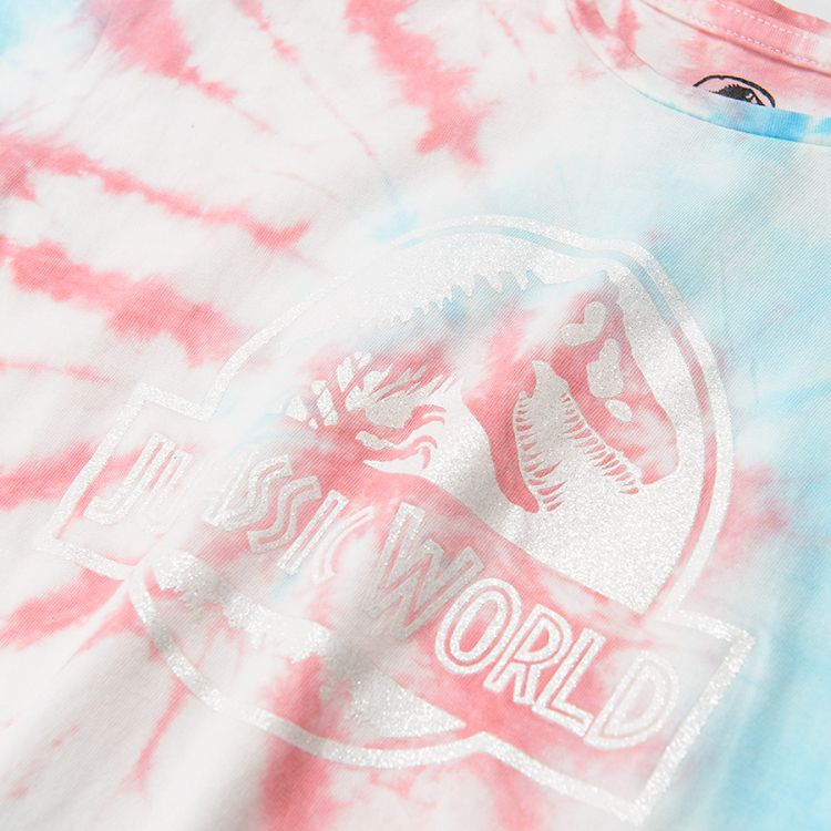 Μπλούζα κοντομάνικη με εφέ tie dye και στάμπα Jurassic World