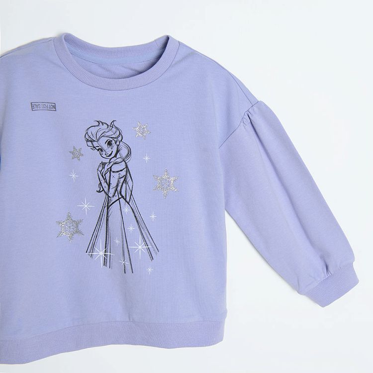 Φούτερ μακρυμάνικο μπλε με στάμπα "Frozen"