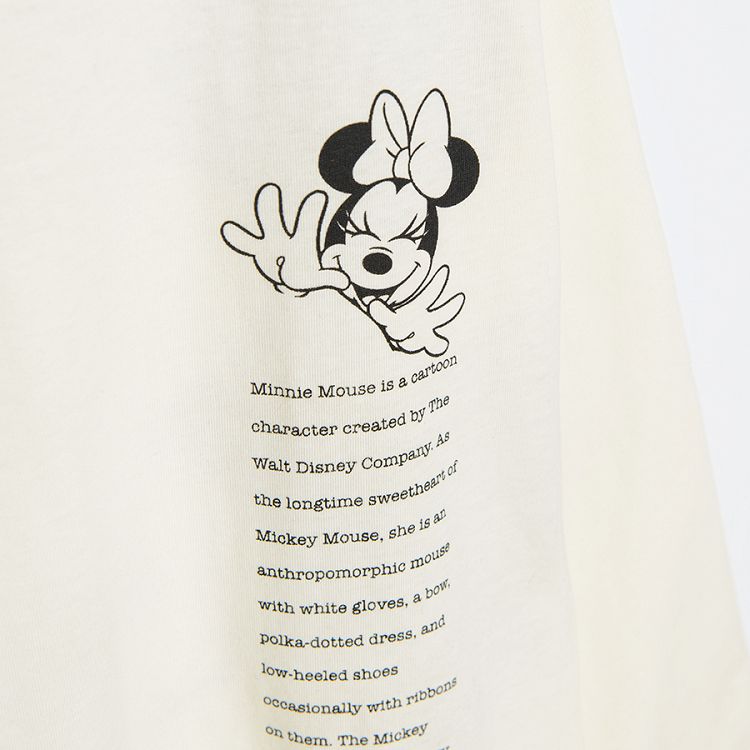 Μπλούζα μακρυμάνικη λευκή με στάμπα Minnie & Mickey Mouse