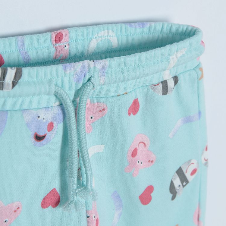 Light mint Peppa Pig jogging pants with adjustable waist