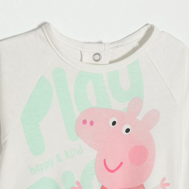 Μπλούζα μακρυμάνικη λευκή με στάμπα Peppa Pig