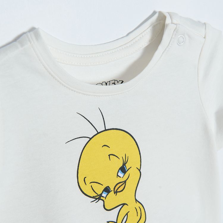 Σετ ροζ κολάν και λευκή μπλούζα με στάμπα Tweety