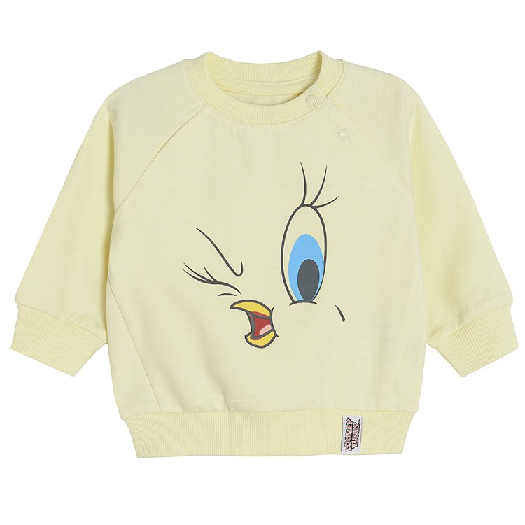 Σετ ροζ κολάν και μπεζ φούτερ με στάμπα Tweety