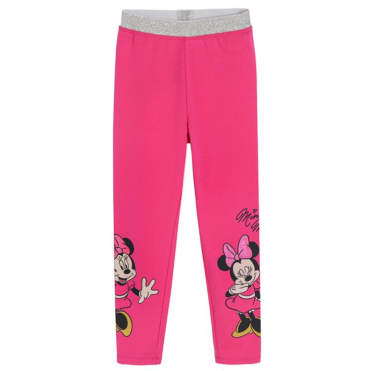 Minnie Mouse grey and pink leggings