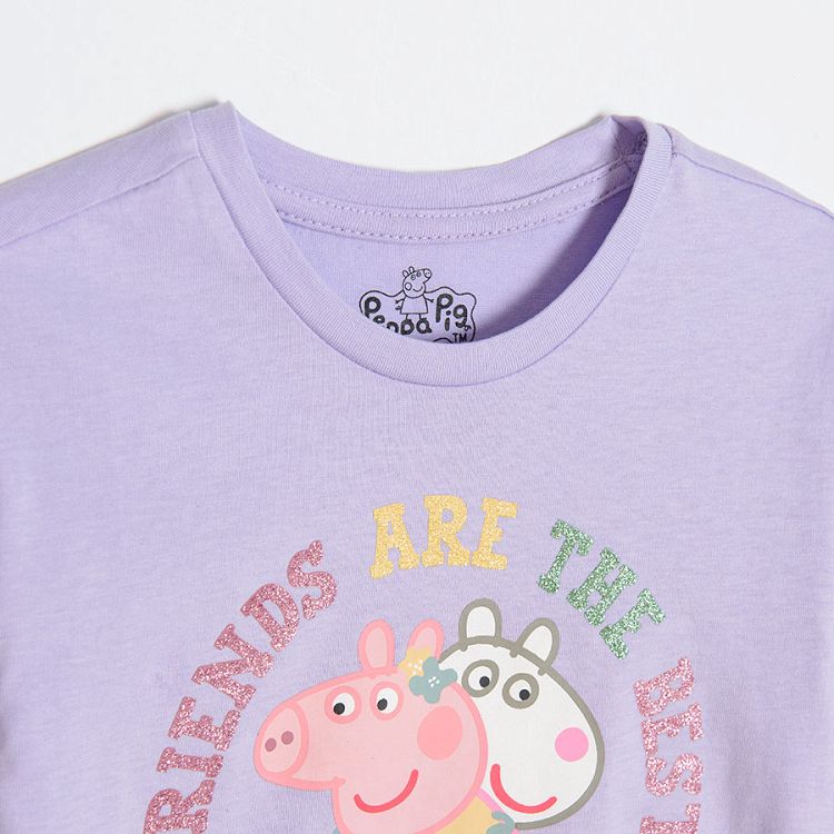 Μπλούζα μακρυμάνικη μωβ με στάμπα Peppa Pig