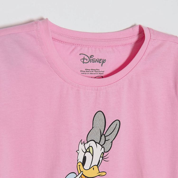 Μπλούζα κοντομάνικη 2 τμχ ροζ και μπλε με στάμπα Daisy Duck