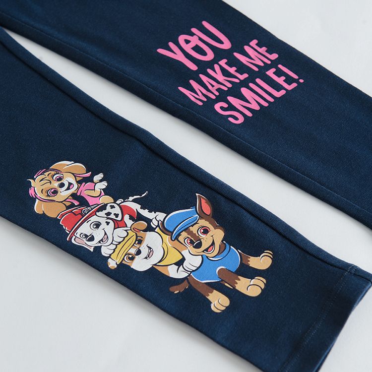 Κολάν μπλε με στάμπα You make me smile Paw Patrol
