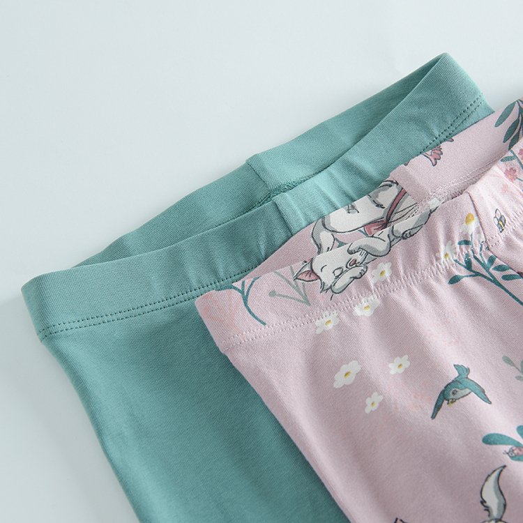 Marie Aristocats pink and green leggings