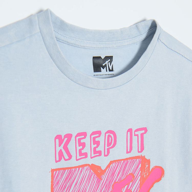 Light blue MTV short sleeve T-shirt