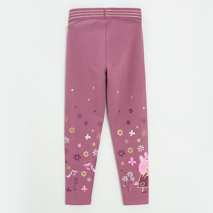 Peppa Pig burgundy leggings