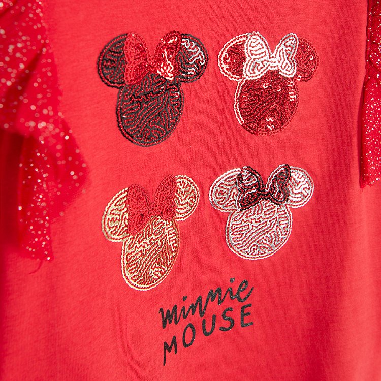Μπλούζα μακρυμάνικη κόκκινη με στάμπα MINNIE MOUSE DISNEY