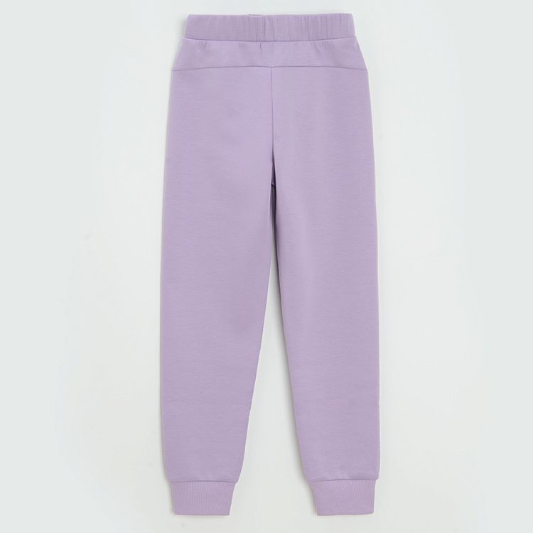 Purple jogging pants SMILEY WORLD print
