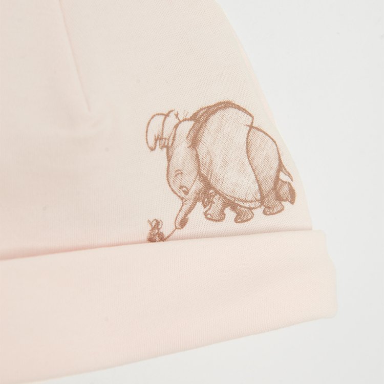 Dumbo the Elephant pink wrap long sleeve bodysuit, footed leggings, long sleeve footed overall and hat- 4 pieces