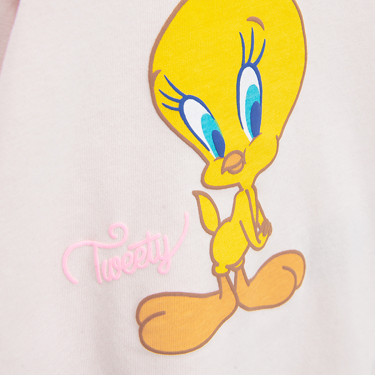 Μπλούζα μακρυμάνικη ροζ με στάμπα TWEETY