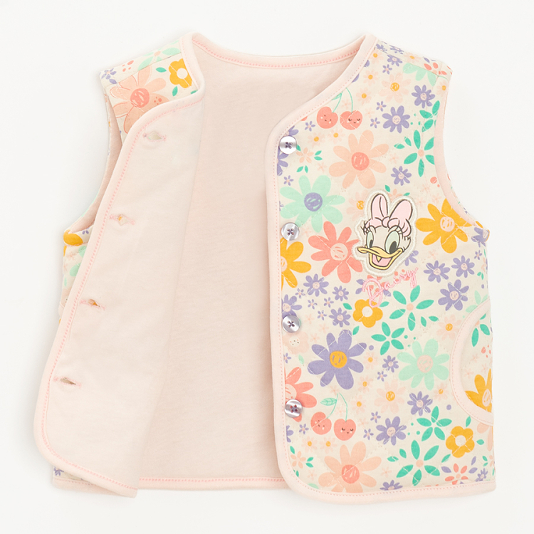 Daisy Duck floral vest with buttons