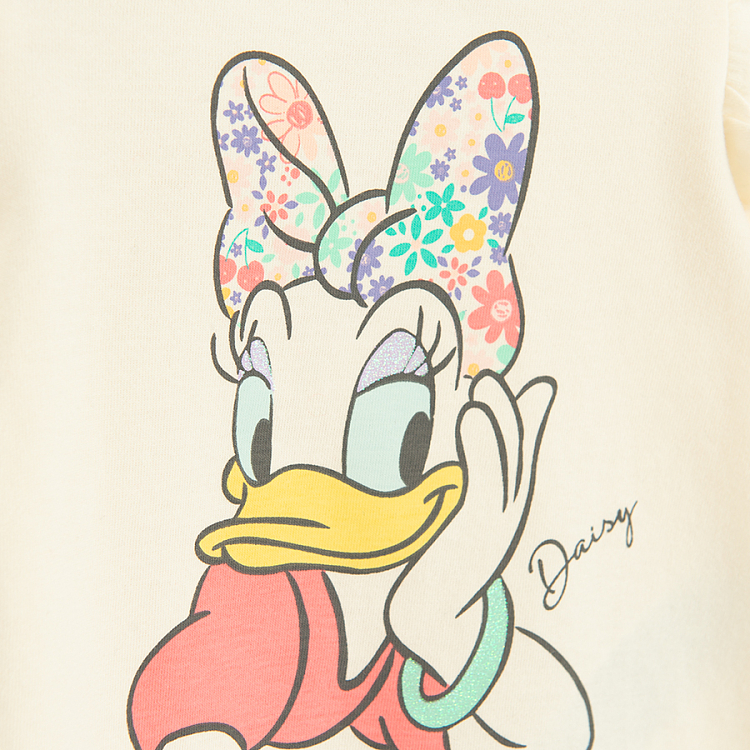 Μπλούζα μακρυμάνικη εκρού με στάμπα DAISY DUCK DISNEY