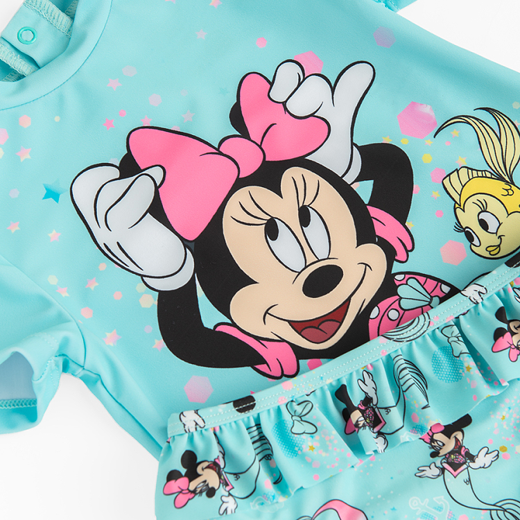 Minnie Mouse two pieces swimsuit, shirt sleeve top and brief