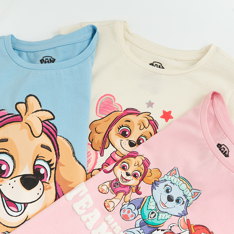 Paw Patrol white, blue and pink long sleeve blouses- 3 pack