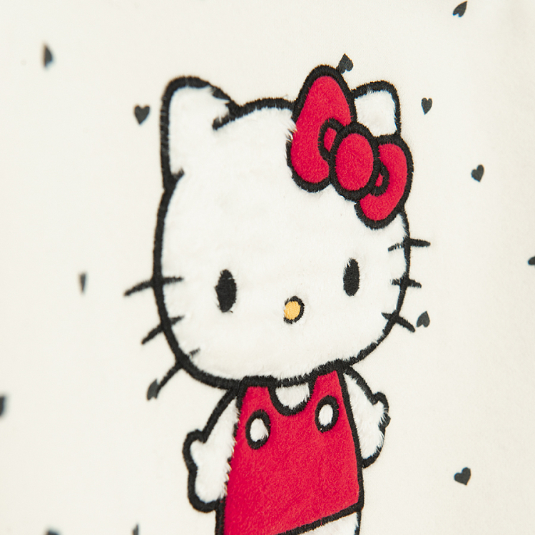 Σετ φόρμα 2τμχ. Φούτερ λευκό με στάμπα HELLO KITTY και παντελόνι φόρμα μαύρο