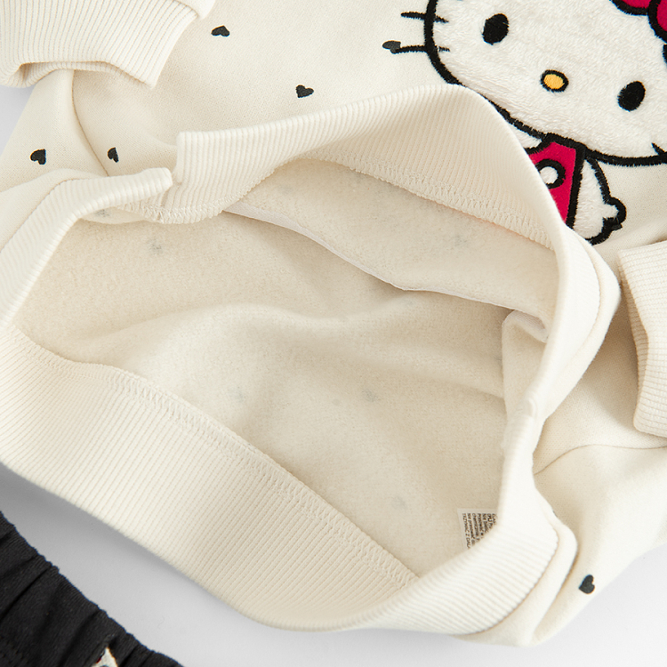 Σετ φόρμα 2τμχ. Φούτερ λευκό με στάμπα HELLO KITTY και παντελόνι φόρμα μαύρο