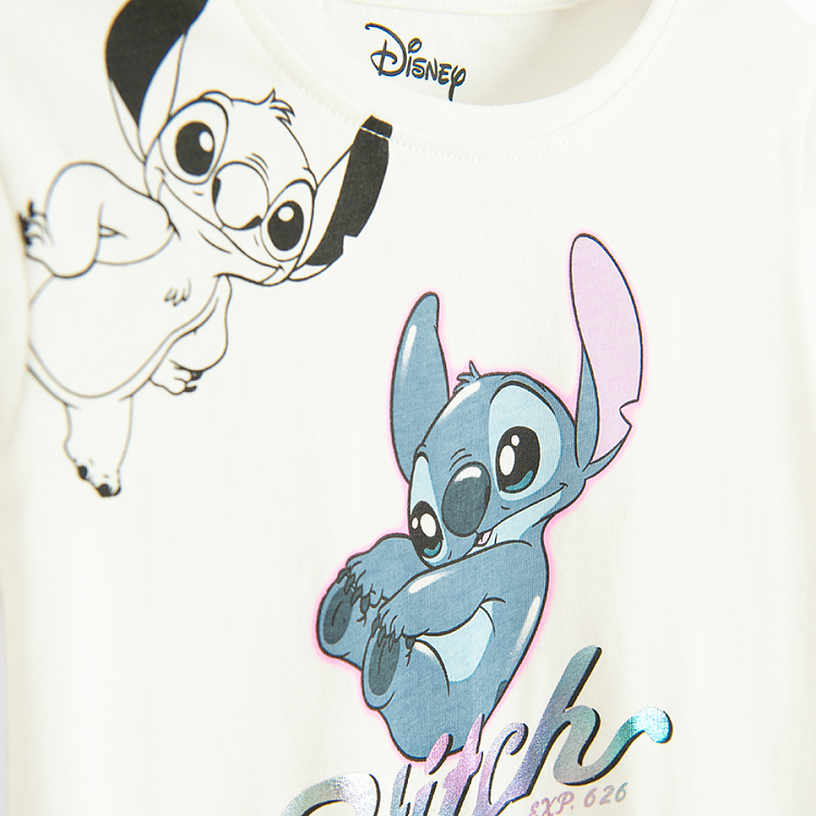 Μπλούζα μακρυμάνικη λευκή με στάμπα LILO & STITCH