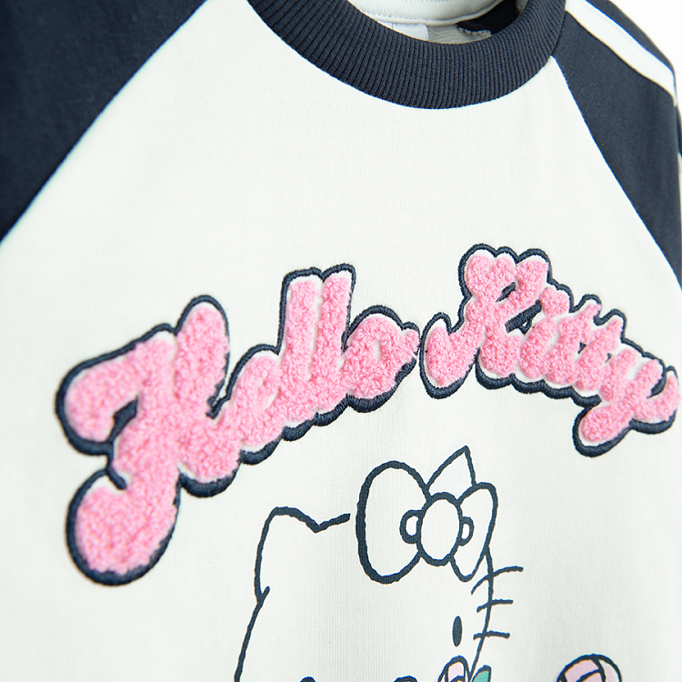 Φούτερ λευκό και μπλε με στάμπα HELLO KITTY