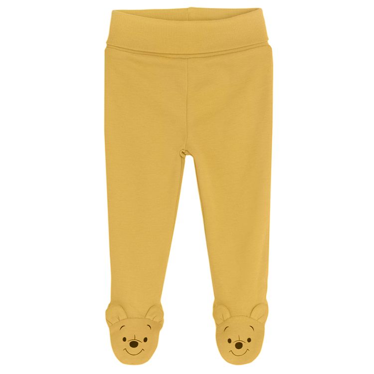Winnie the Pook yellow and light green footed leggings - 2 pack