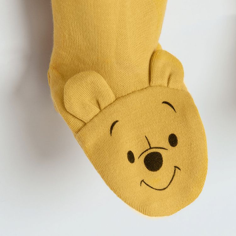 Winnie the Pook yellow and light green footed leggings - 2 pack