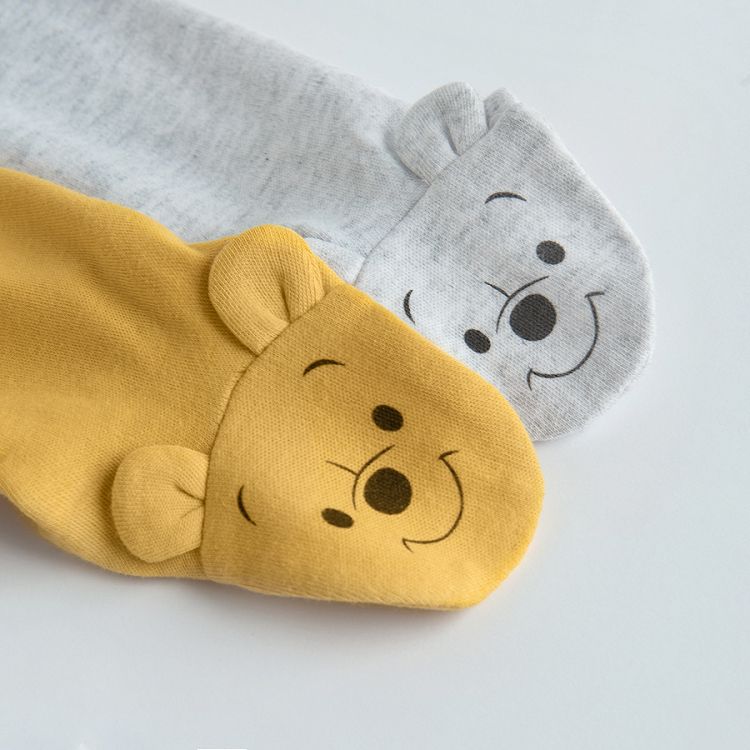 Winnie the Pook yellow and light green footed leggings - 2 pack