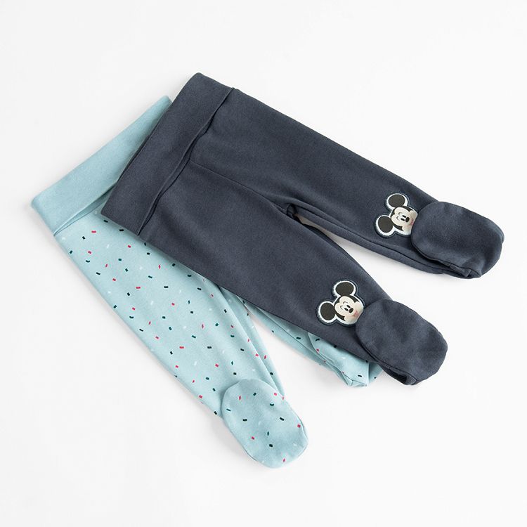 Mickey Mouse blue and grey footed leggings