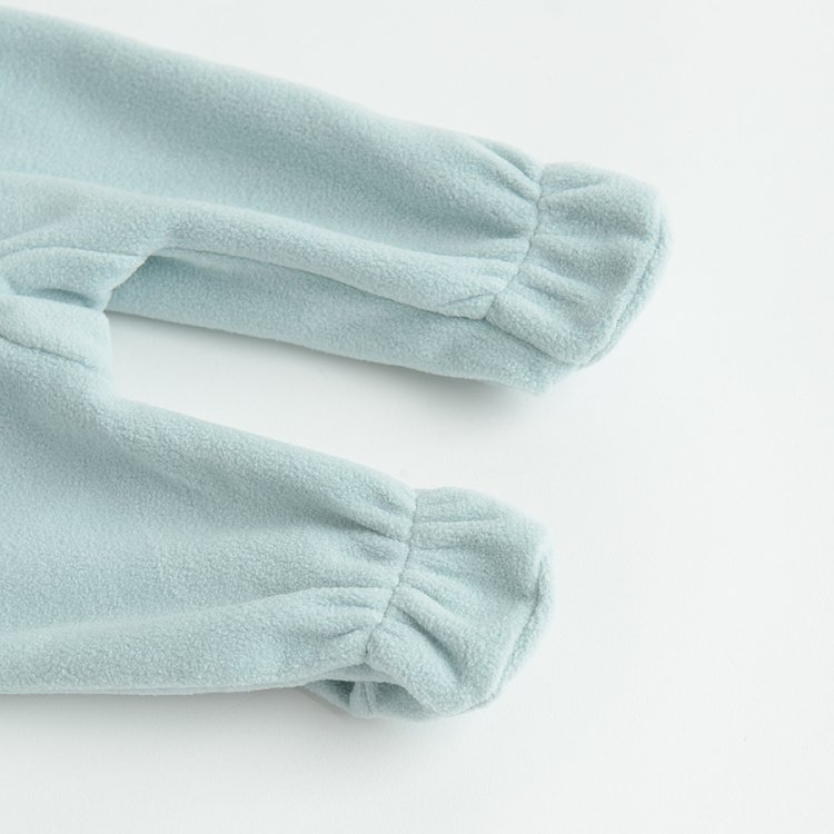 Mickey Mouse teal side zipper footed overall