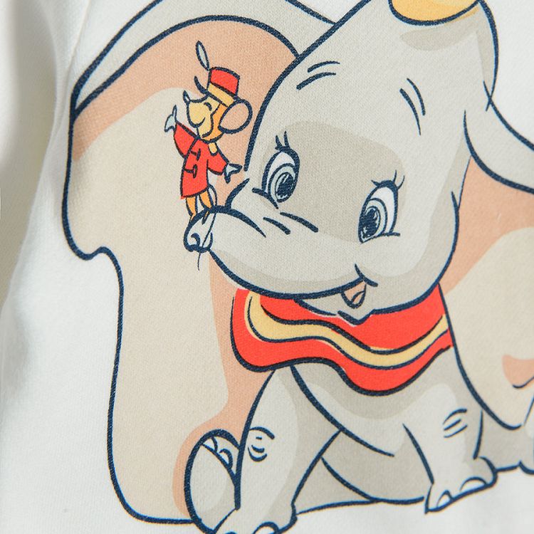 Σετ φόρμα γκρι με φούτερ λευκό και στάμπα Dumbo Hello world