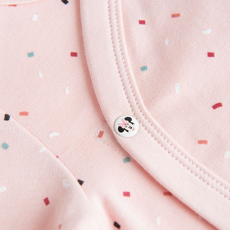 Minnie Mouse white and pink log sleeve wrap bodysuits- 2 pack