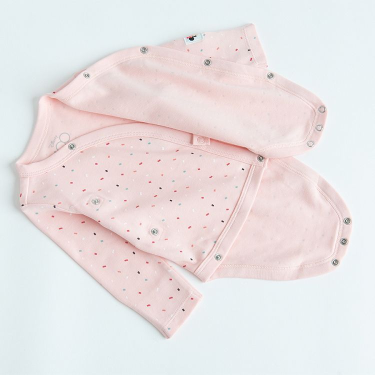 Minnie Mouse white and pink log sleeve wrap bodysuits- 2 pack