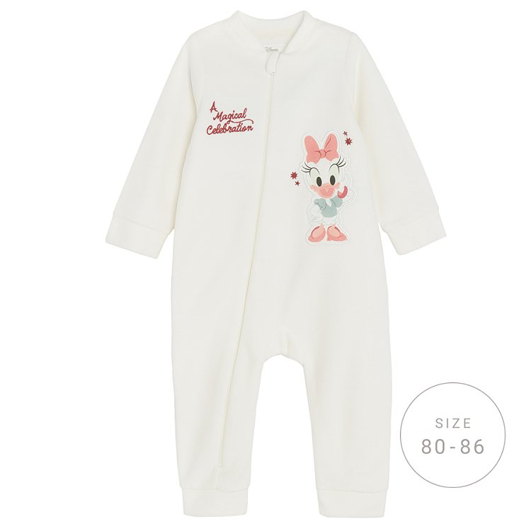 Daisy Duck white footed overall with side zipper